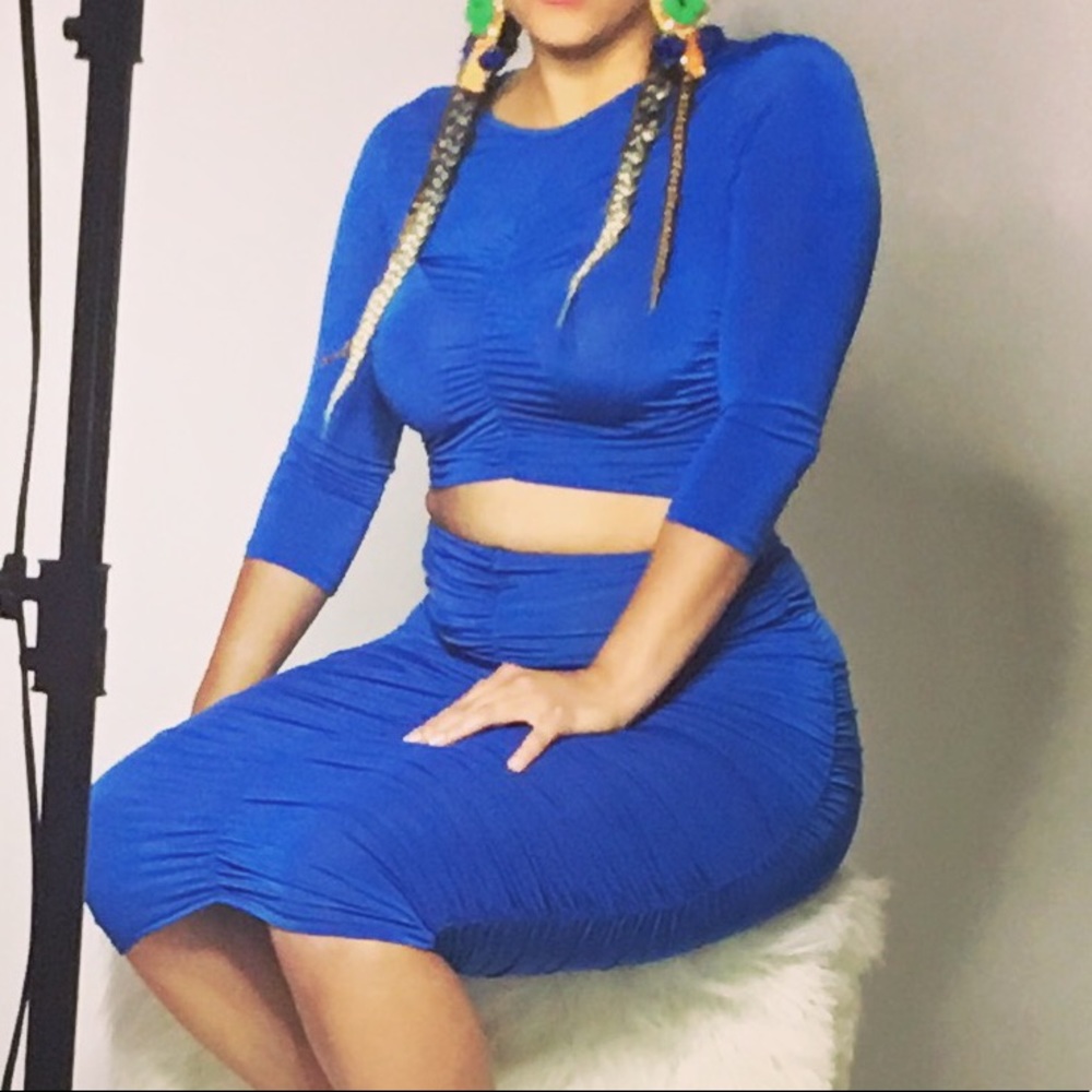 Intrigue Couture: Royal Blue 2 Piece Set